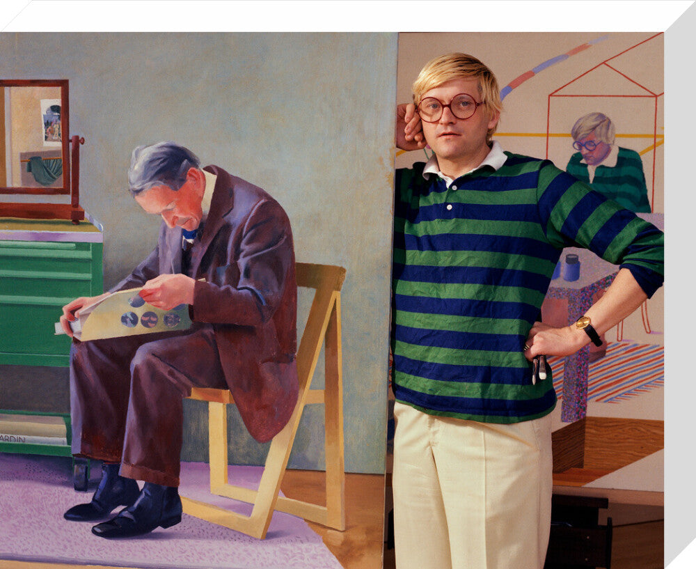David hockney portrait print (stretched canvas, medium, no frame)