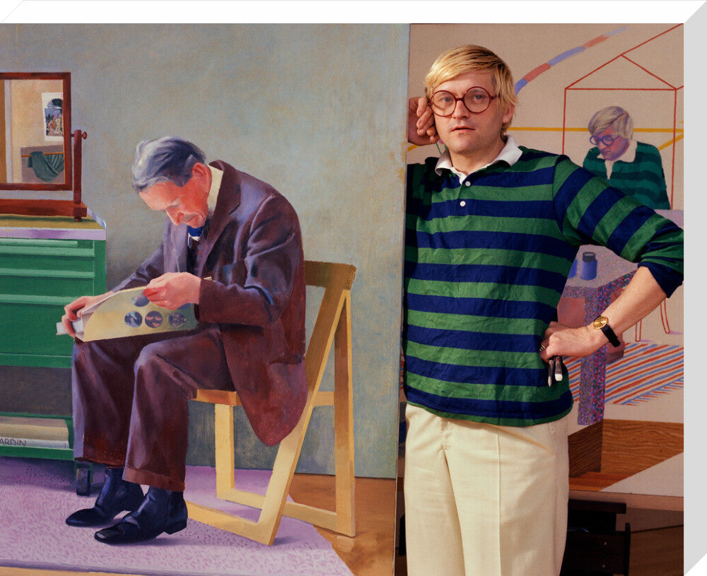 David hockney portrait print (stretched canvas, large, no frame)