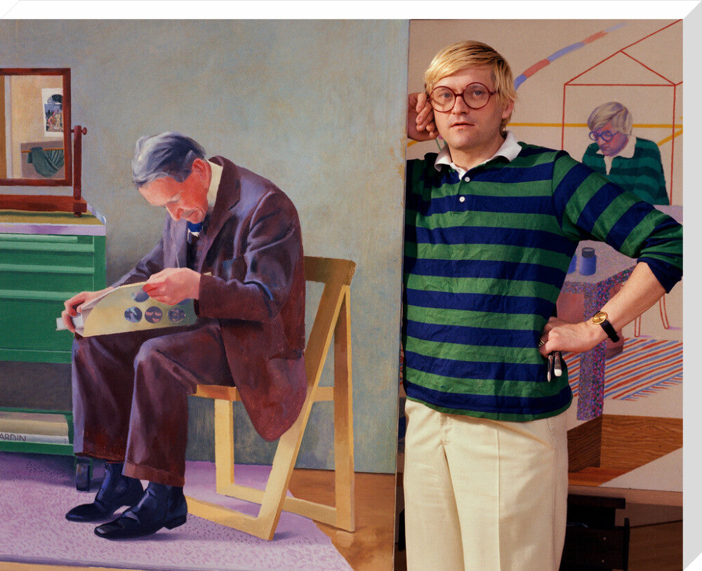 David hockney portrait print (stretched canvas, extra large, no frame)