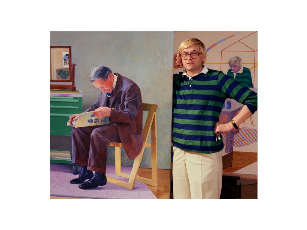 David hockney portrait print (art print, extra large, no frame)