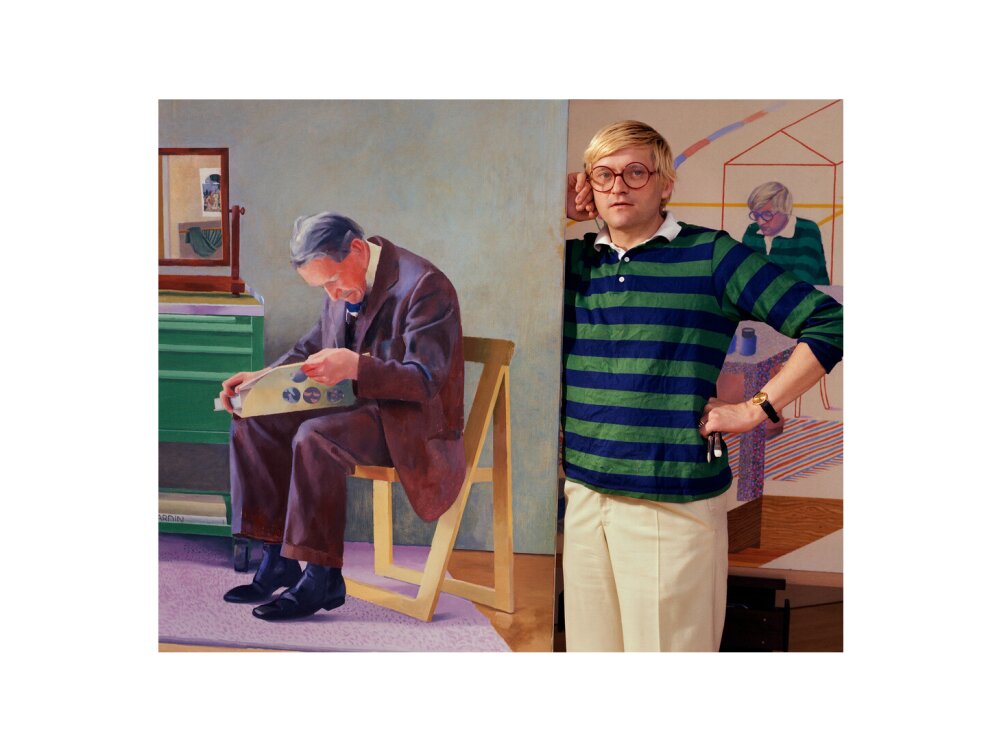 David hockney portrait print (art print, medium, no frame)