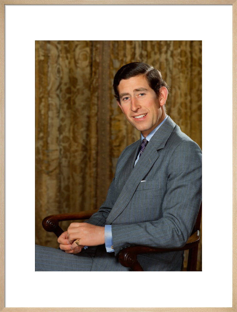 King charles iii portrait print (art print, extra large, natural frame)