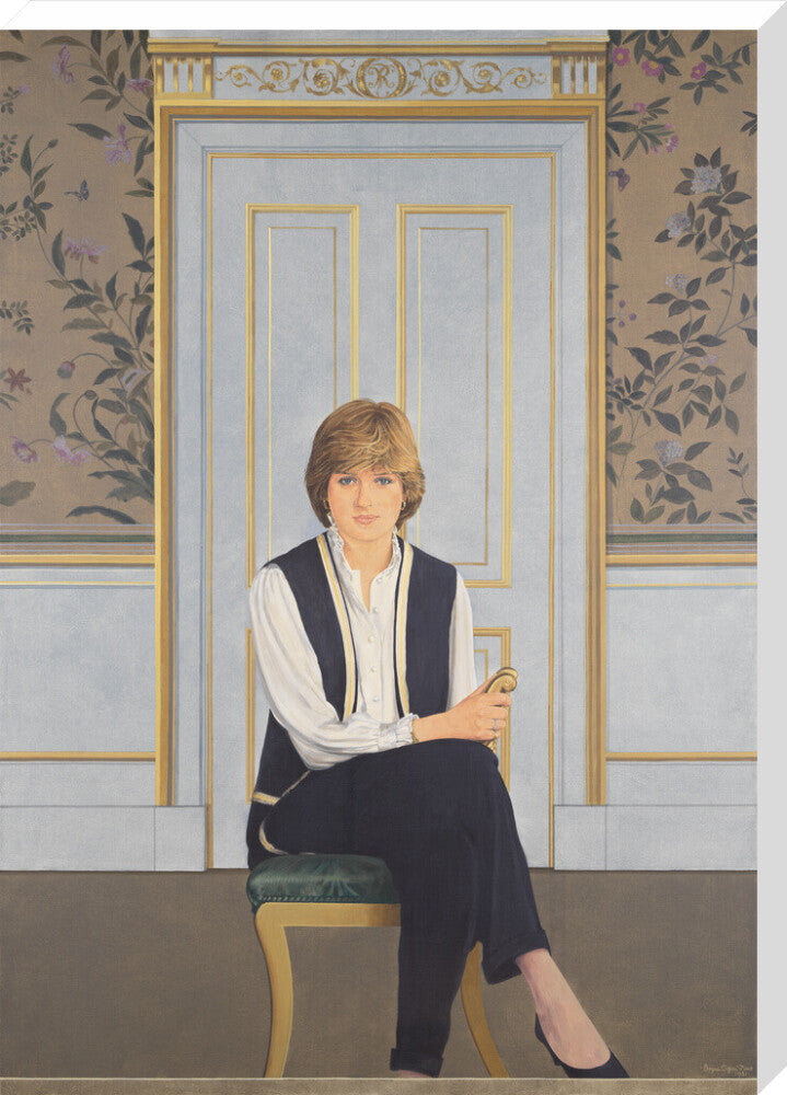 Diana, princess of wales portrait print (stretched canvas, extra large, no frame)