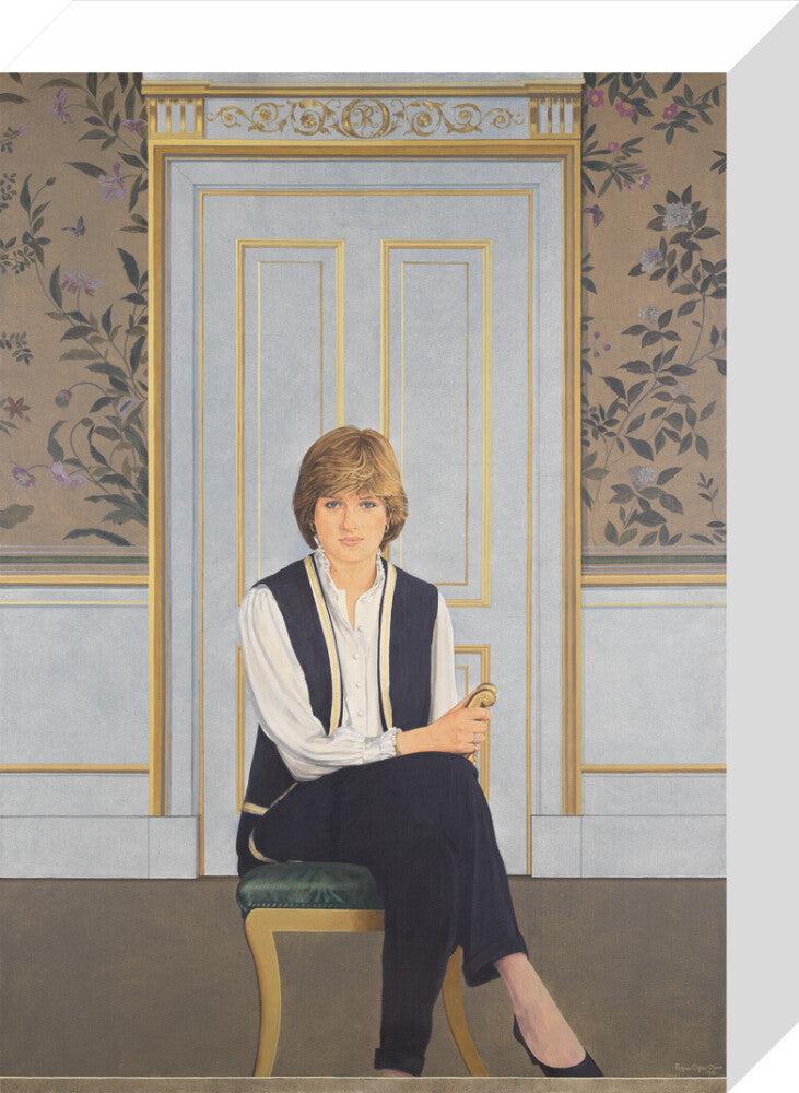 Diana, princess of wales portrait print (stretched canvas, small, no frame)