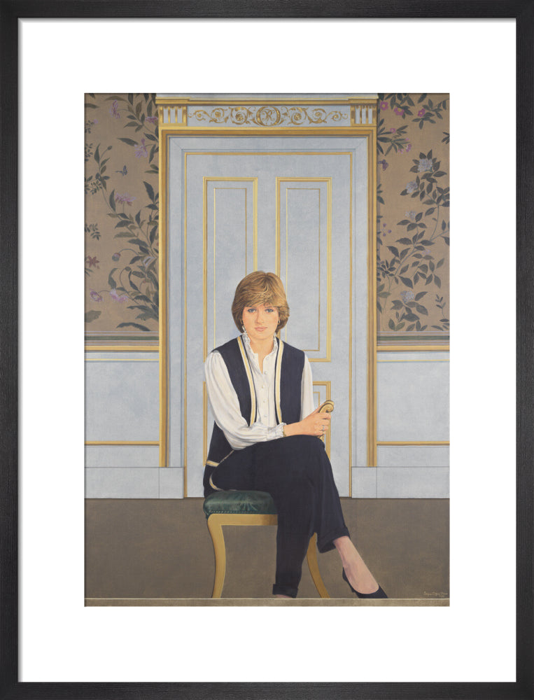Diana, princess of wales portrait print (art print, medium, black frame)