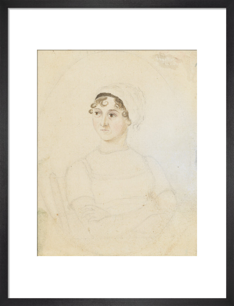 Jane austen portrait print (art print, medium, black frame)