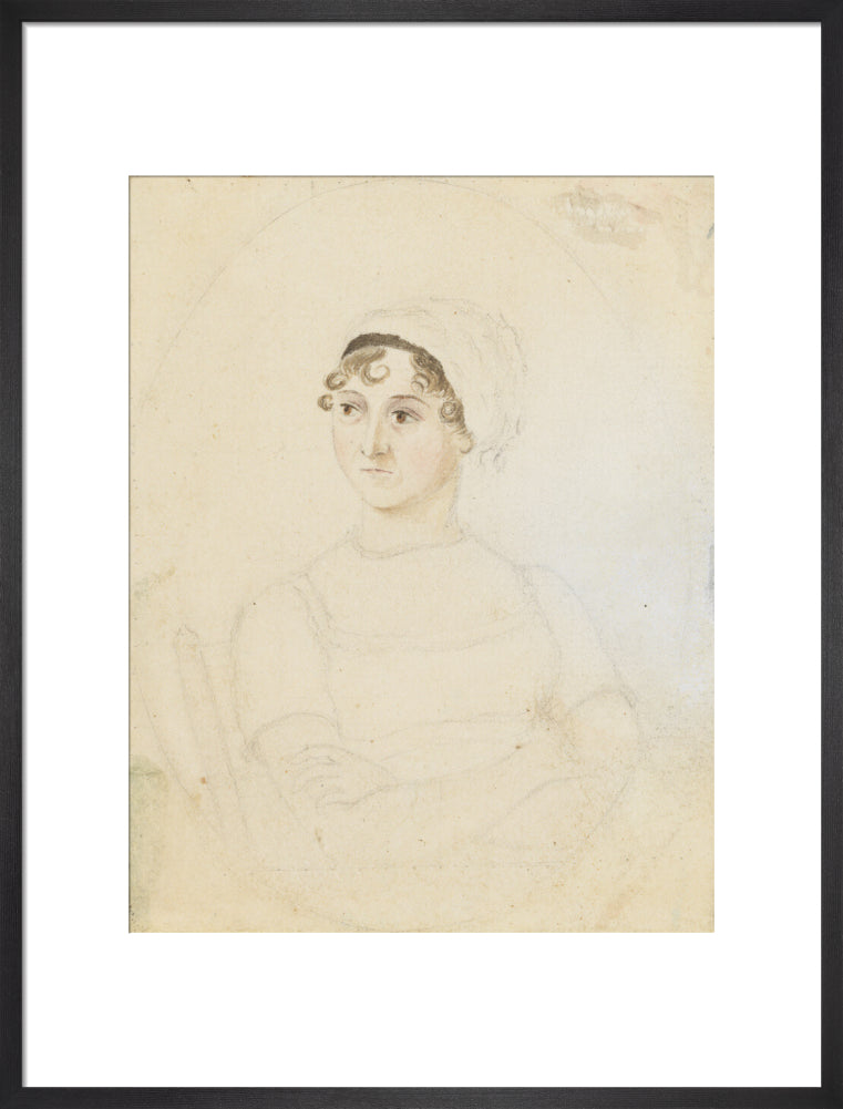 Jane austen portrait print (art print, large, black frame)