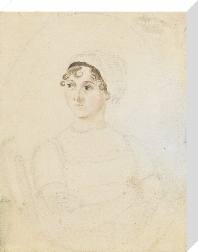 Jane austen portrait print (stretched canvas, medium, no frame)