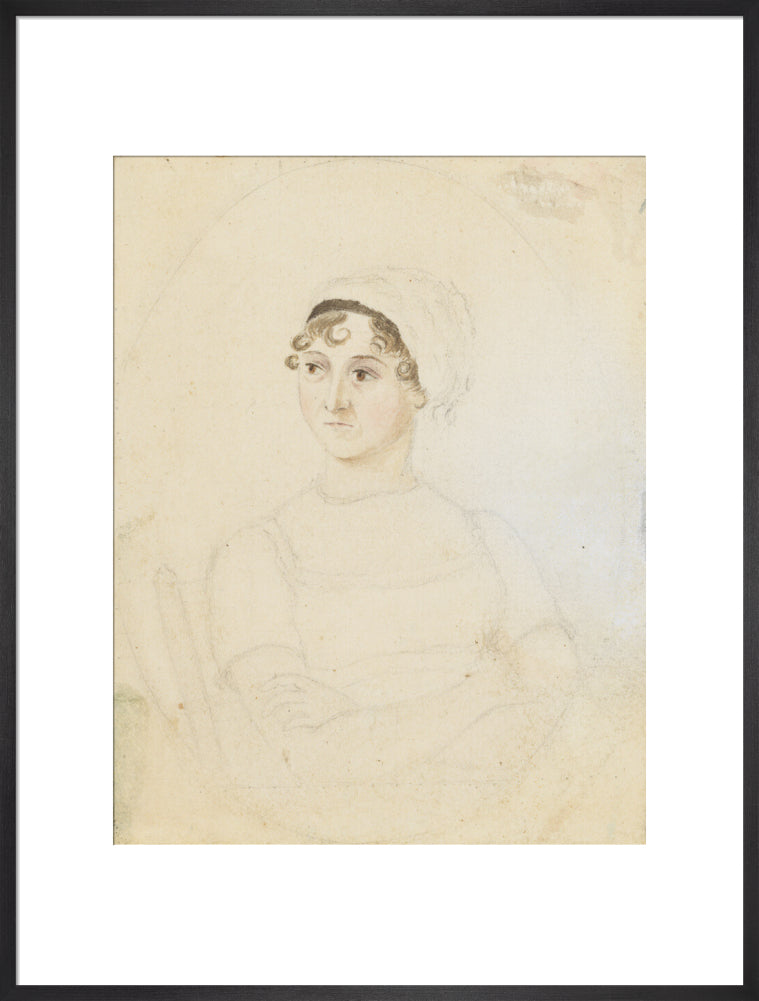 Jane austen portrait print (art print, extra large, black frame)