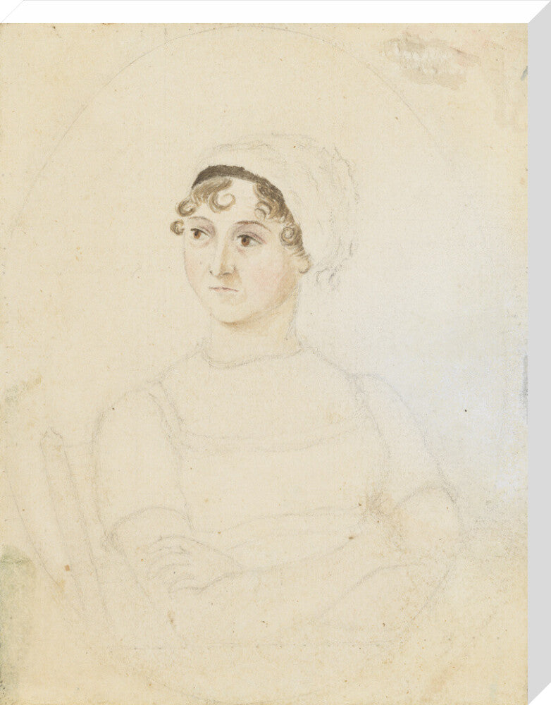 Jane austen portrait print (stretched canvas, large, no frame)