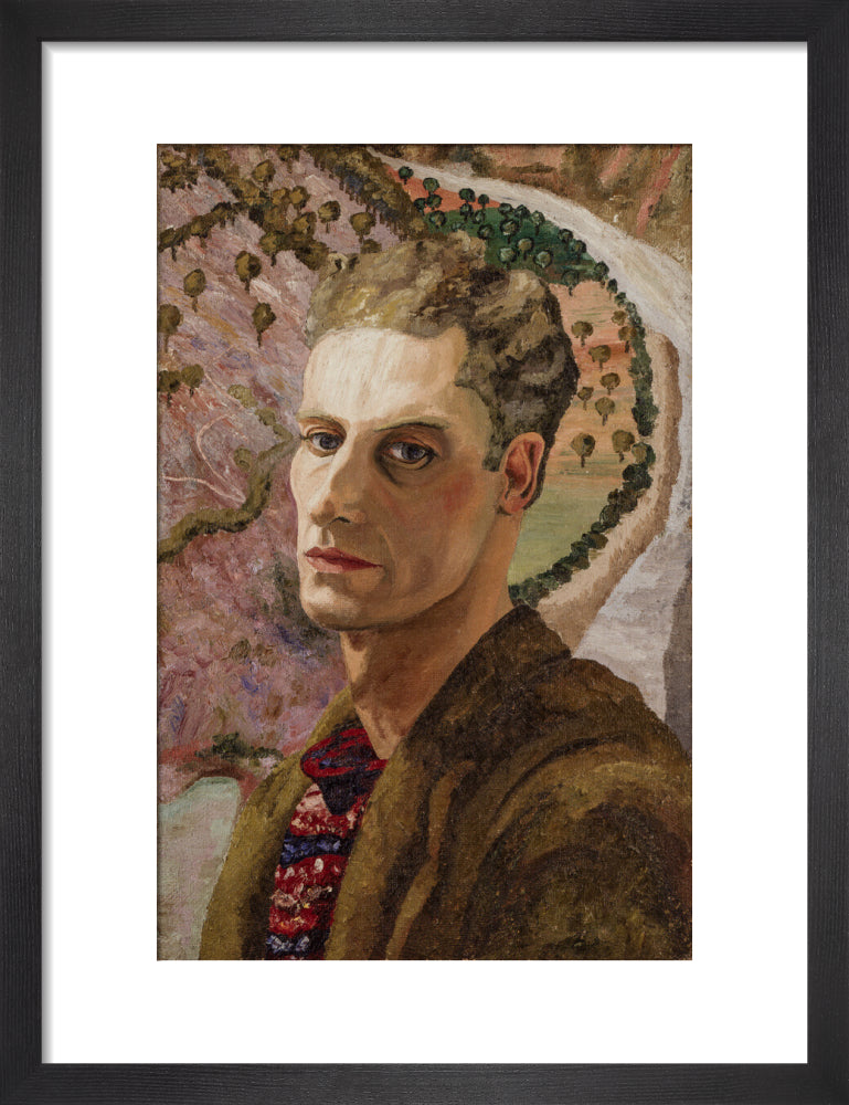 Cedric morris portrait print (art print, small, black frame frame)