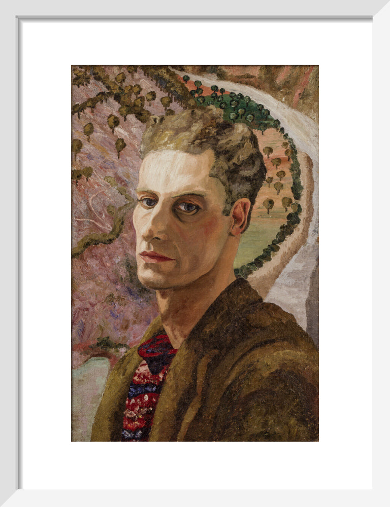 Cedric morris portrait print (art print, small, white frame frame)