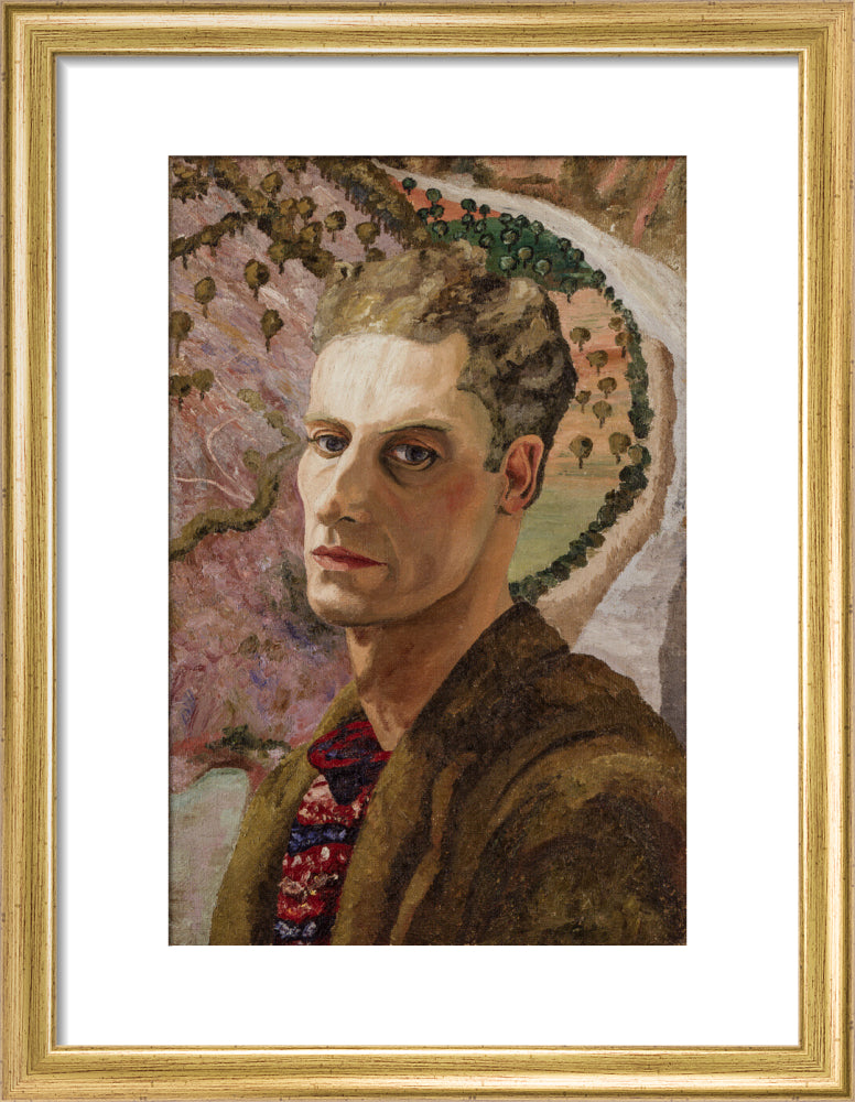 Cedric morris portrait print (art print, small, gold frame frame)
