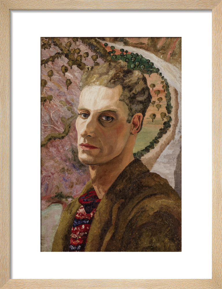 Cedric morris portrait print (art print, small, natural frame frame)