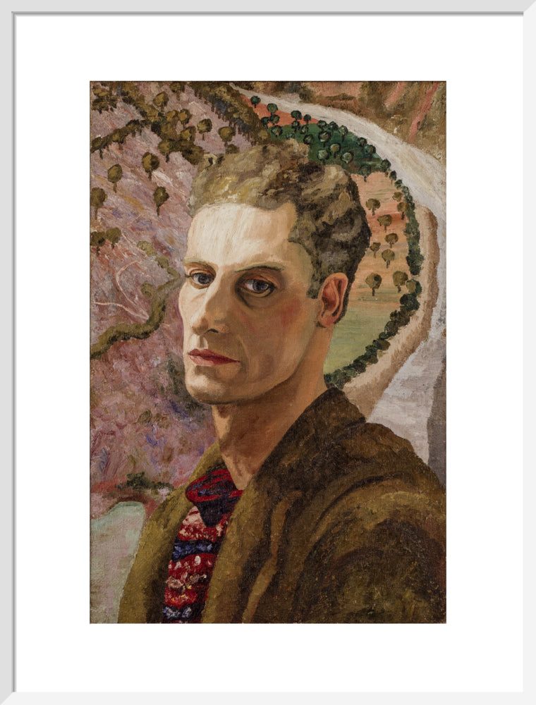 Cedric morris portrait print (art print, large, white frame frame)