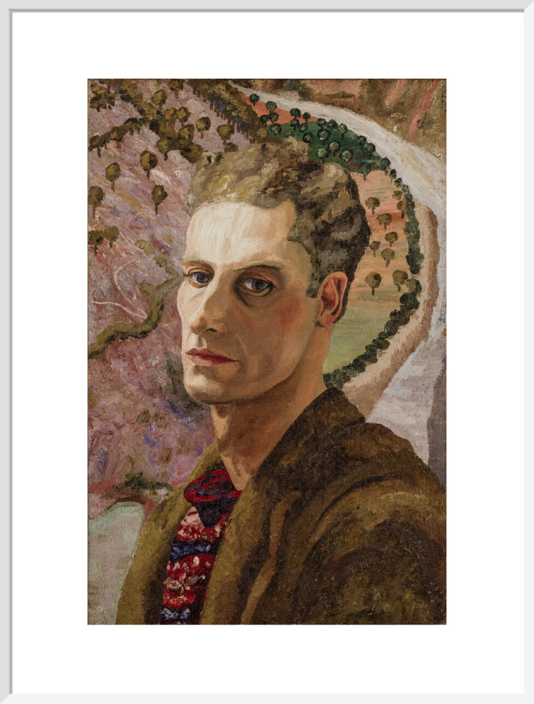 Cedric morris portrait print (art print, extra large, white frame frame)