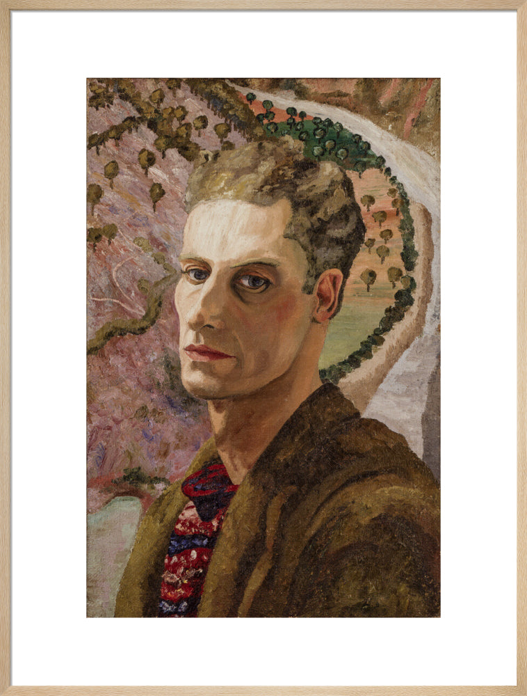 Cedric morris portrait print (art print, extra large, natural frame frame)