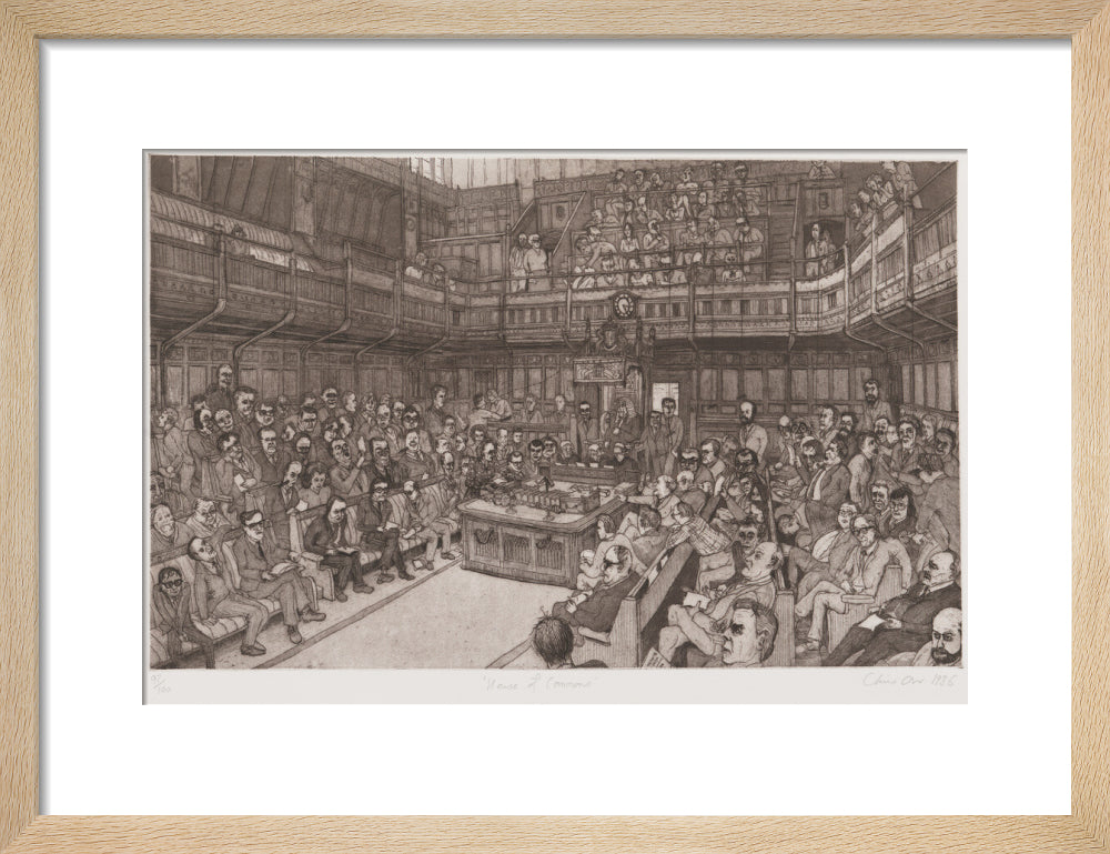 The house of commons, 24 july 1986 portrait print (art print, small, natural frame)