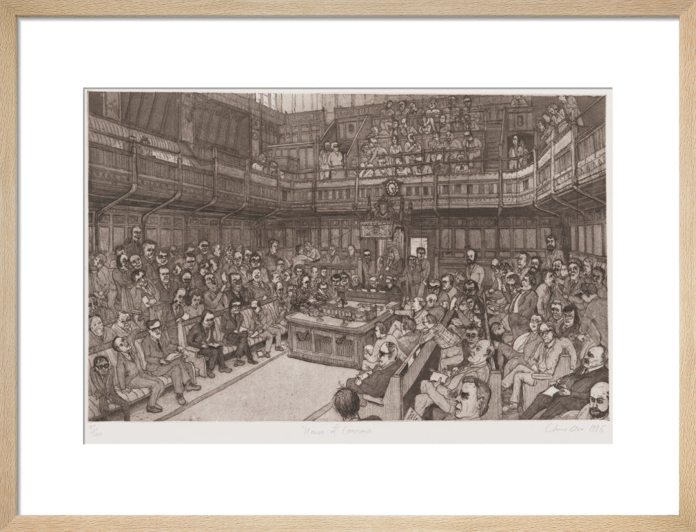The house of commons, 24 july 1986 portrait print (art print, medium, natural frame)