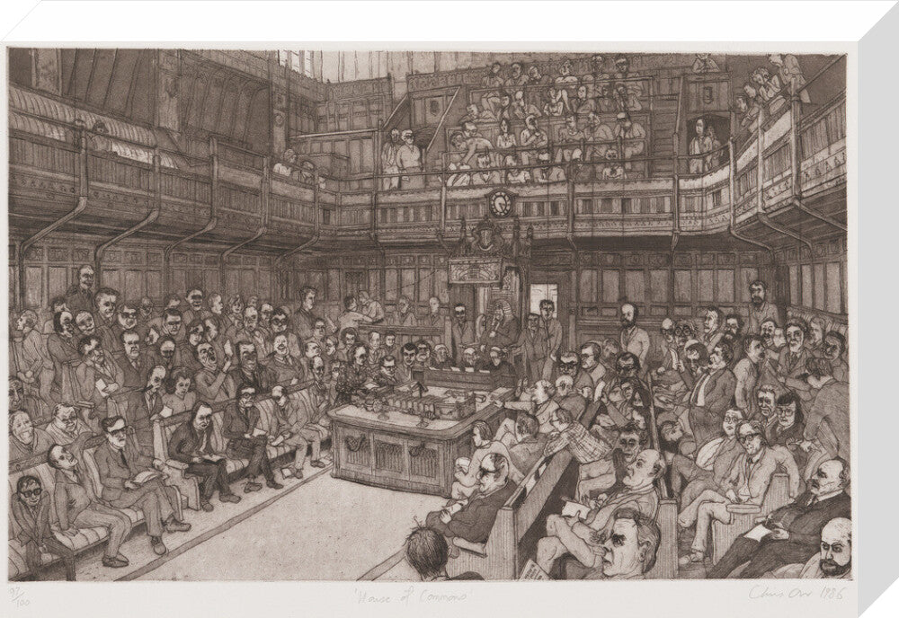 The house of commons, 24 july 1986 portrait print (stretched canvas, medium, no frame)