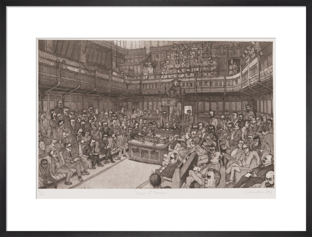 The house of commons, 24 july 1986 portrait print (art print, large, black frame)