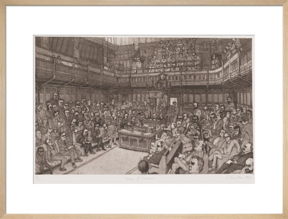 The house of commons, 24 july 1986 portrait print (art print, large, natural frame)