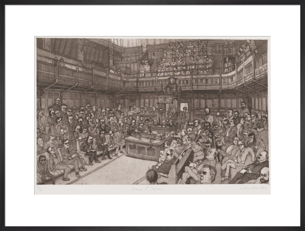 The house of commons, 24 july 1986 portrait print (art print, extra large, black frame)