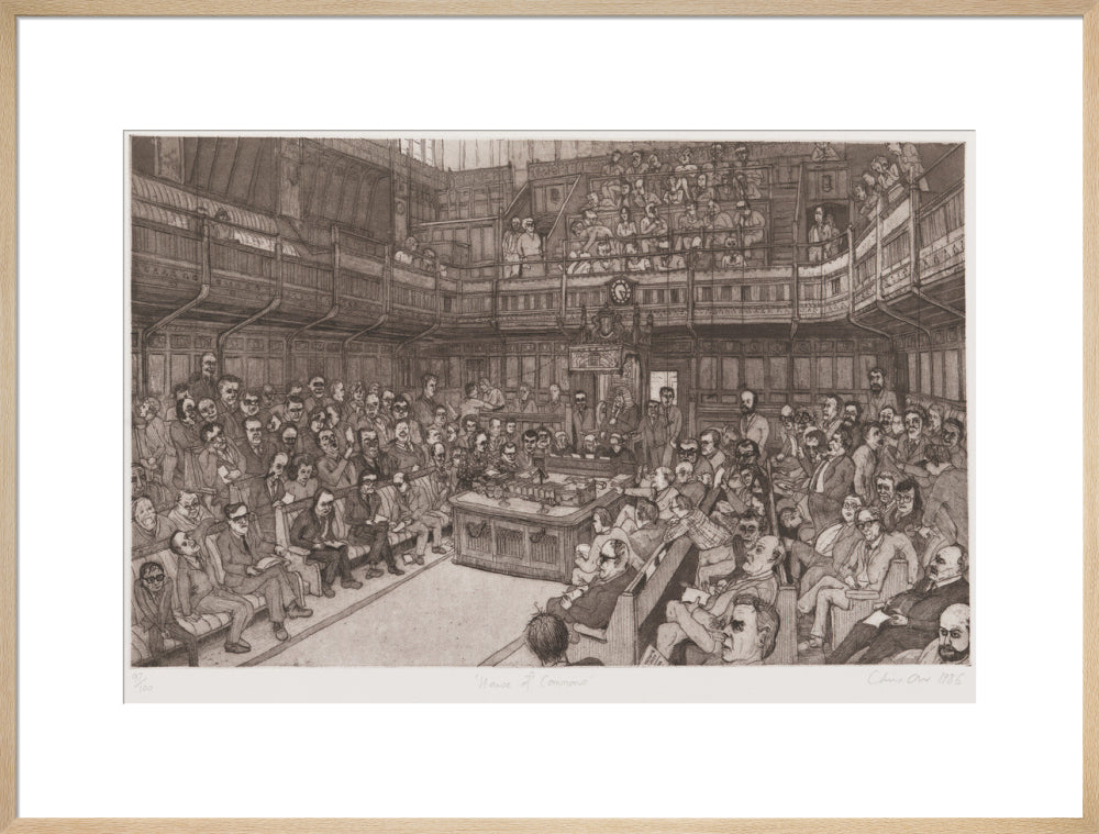 The house of commons, 24 july 1986 portrait print (art print, extra large, natural frame)