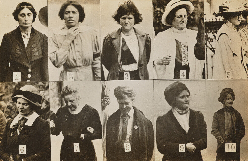 Surveillance photograph of militant suffragettes' portrait print