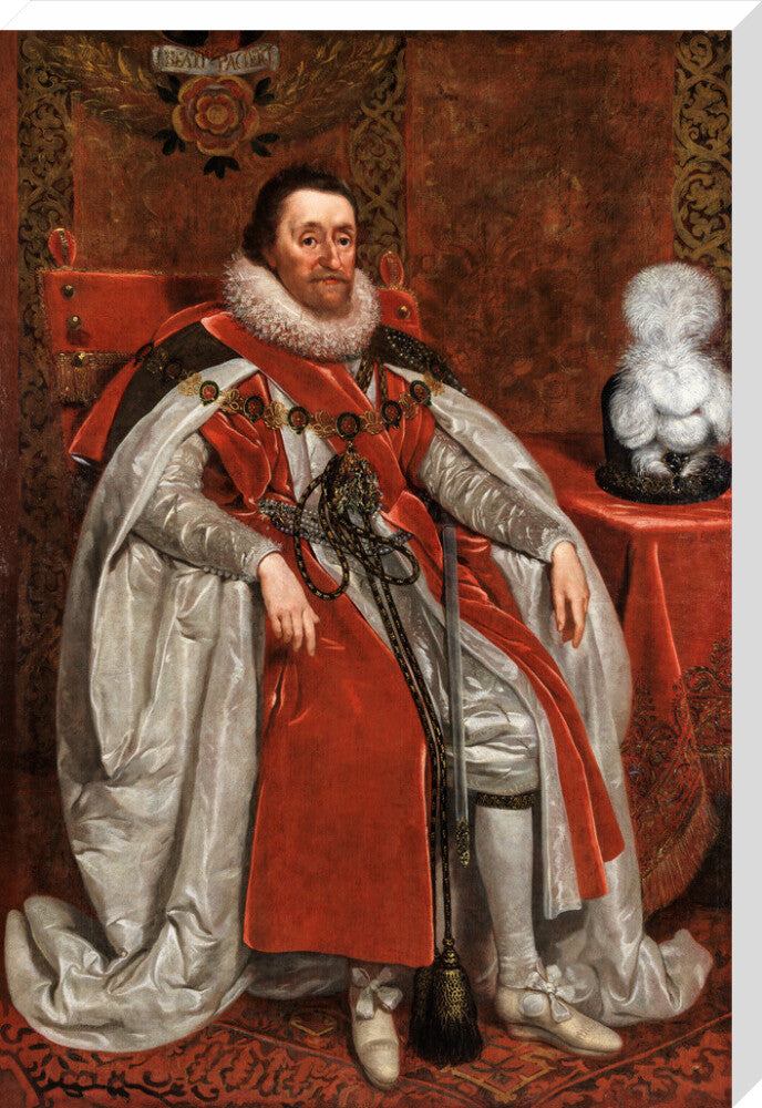 King james i of england and vi of scotland portrait print (stretched canvas, extra large, no frame)