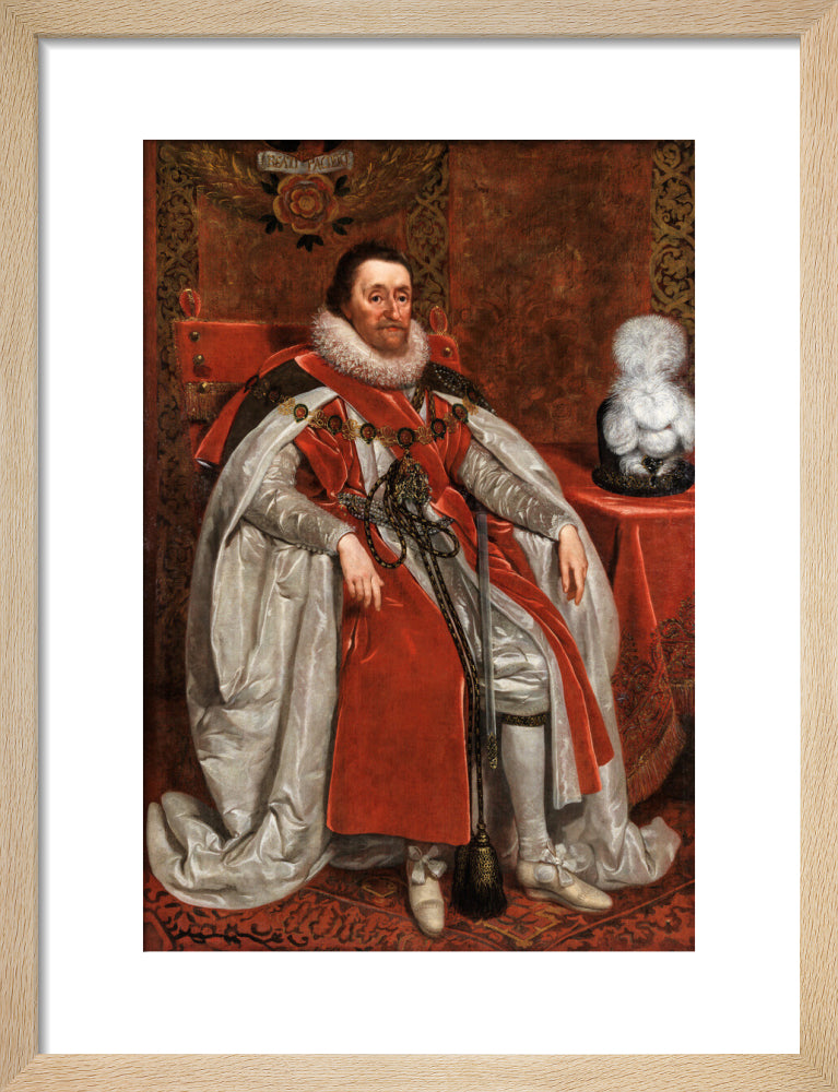 King james i of england and vi of scotland portrait print (art print, small, natural frame)