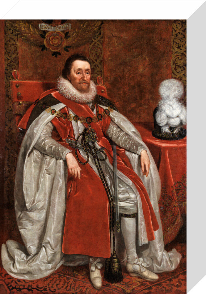 King james i of england and vi of scotland portrait print (stretched canvas, small, no frame)