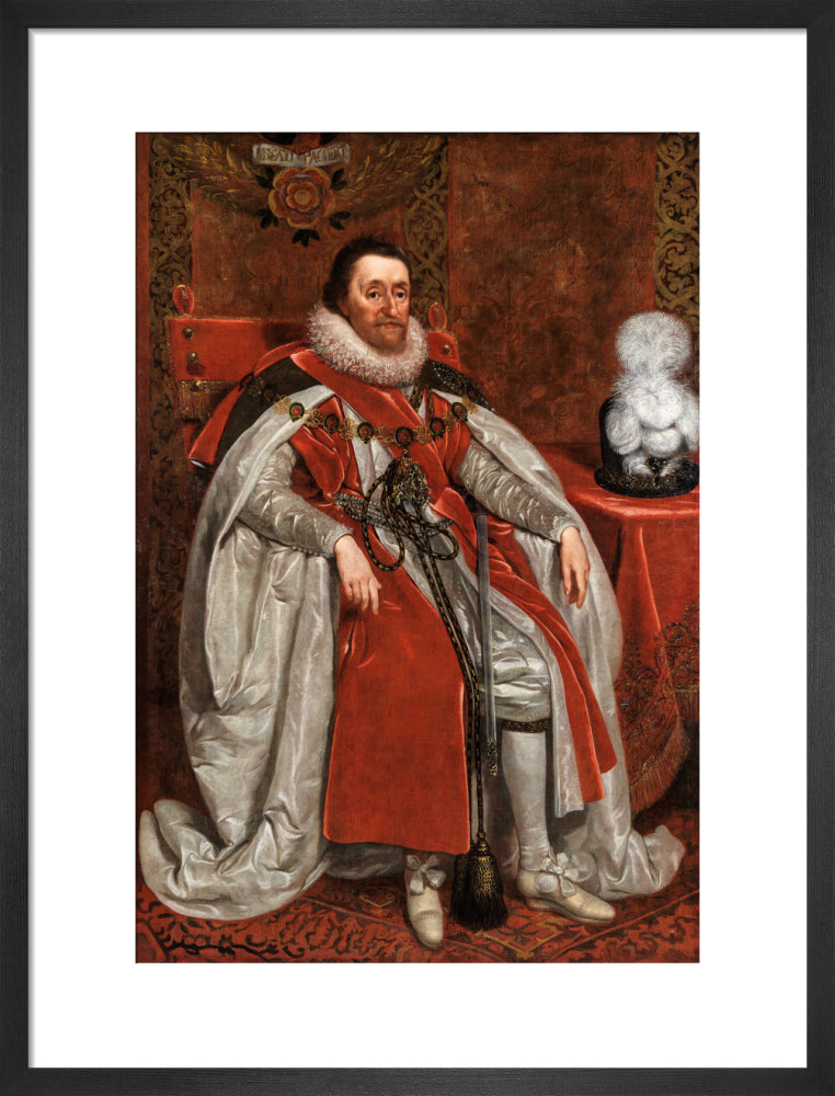 King james i of england and vi of scotland portrait print (art print, medium, black frame)