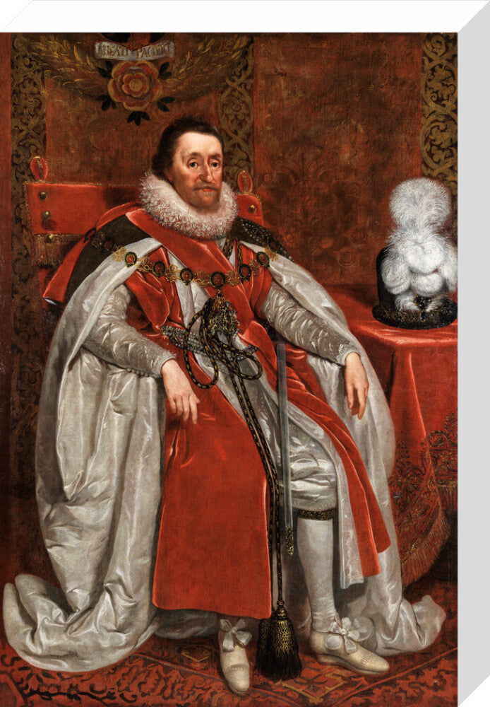 King james i of england and vi of scotland portrait print (stretched canvas, medium, no frame)