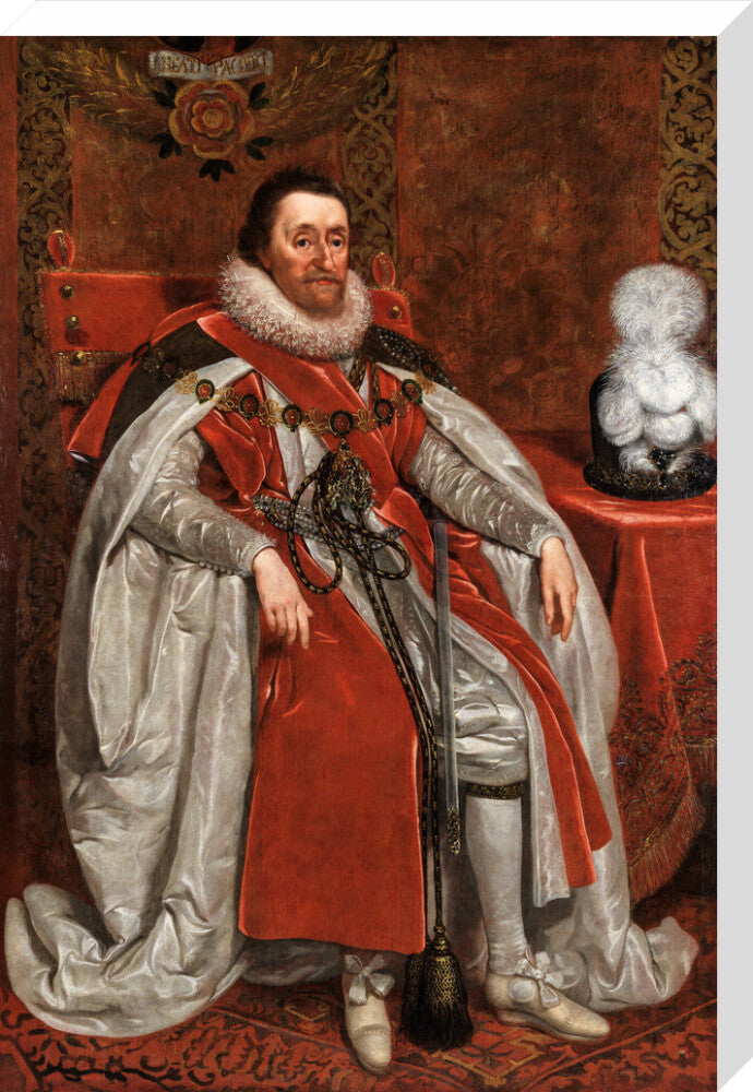King james i of england and vi of scotland portrait print (stretched canvas, large, no frame)