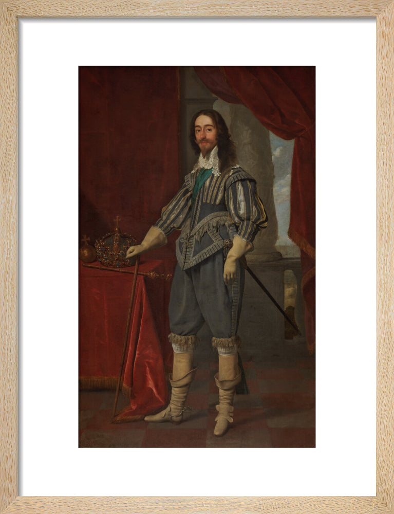 King charles i portrait print (art print, small, natural frame)