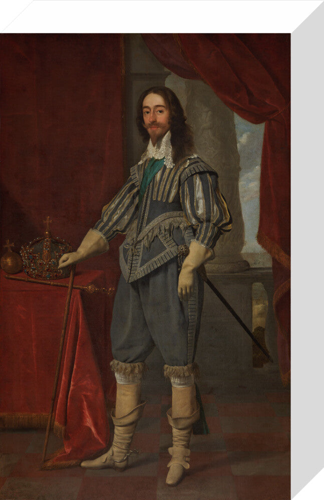 King charles i portrait print (stretched canvas, small, no frame)
