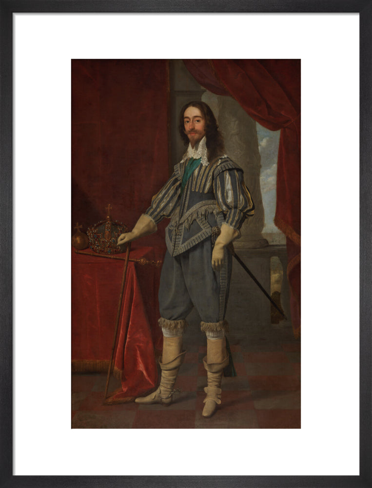 King charles i portrait print (art print, medium, black frame)