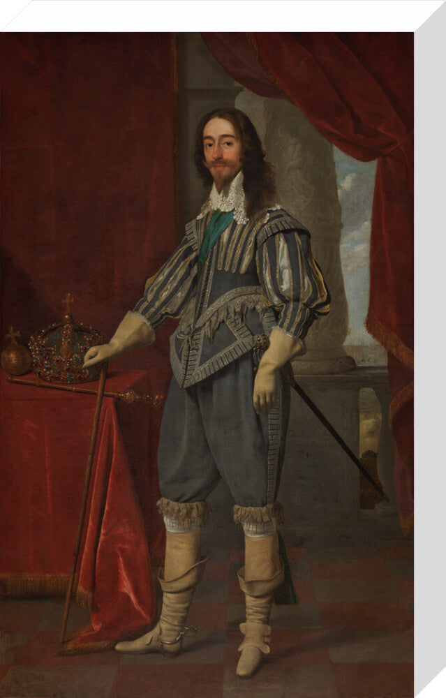 King charles i portrait print (stretched canvas, medium, no frame)