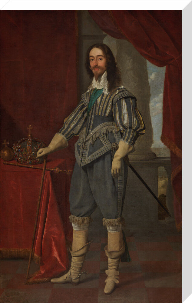 King charles i portrait print (stretched canvas, large, no frame)