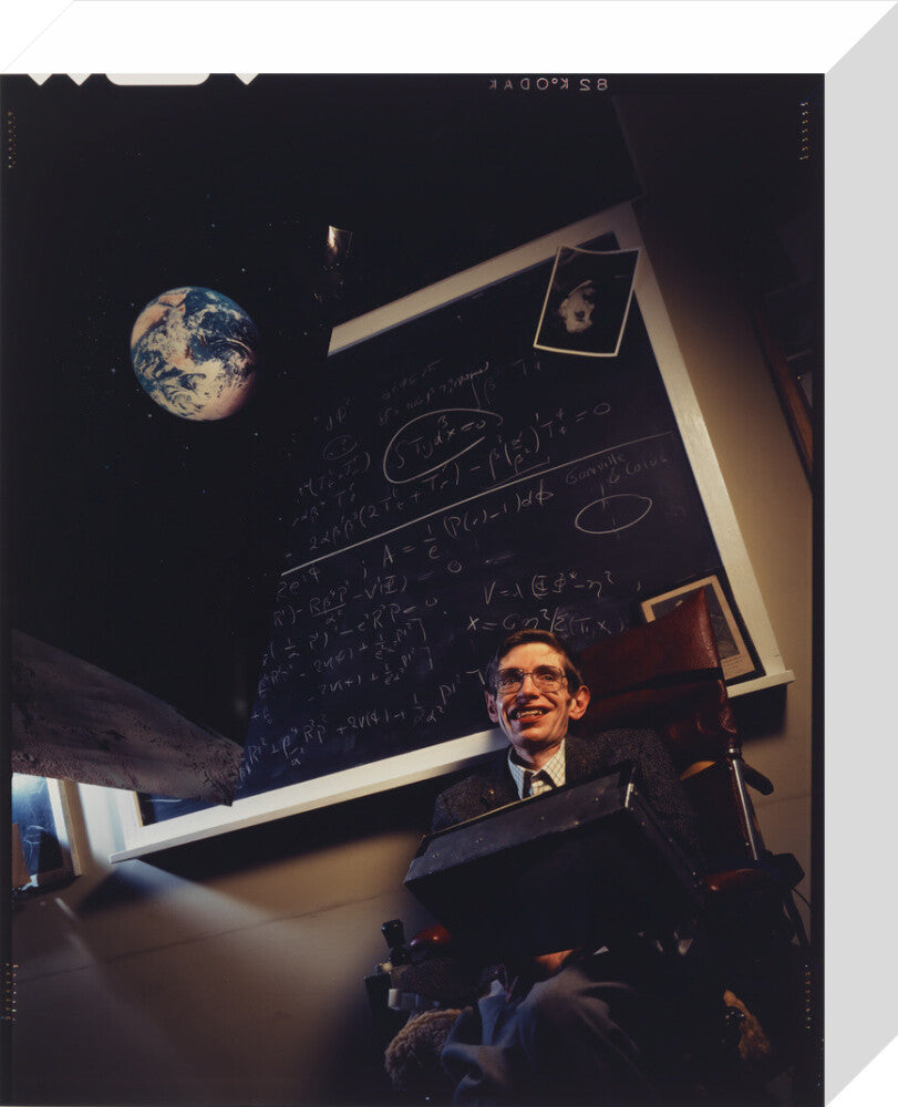 Stephen hawking portrait print (stretched canvas, small, no frame)