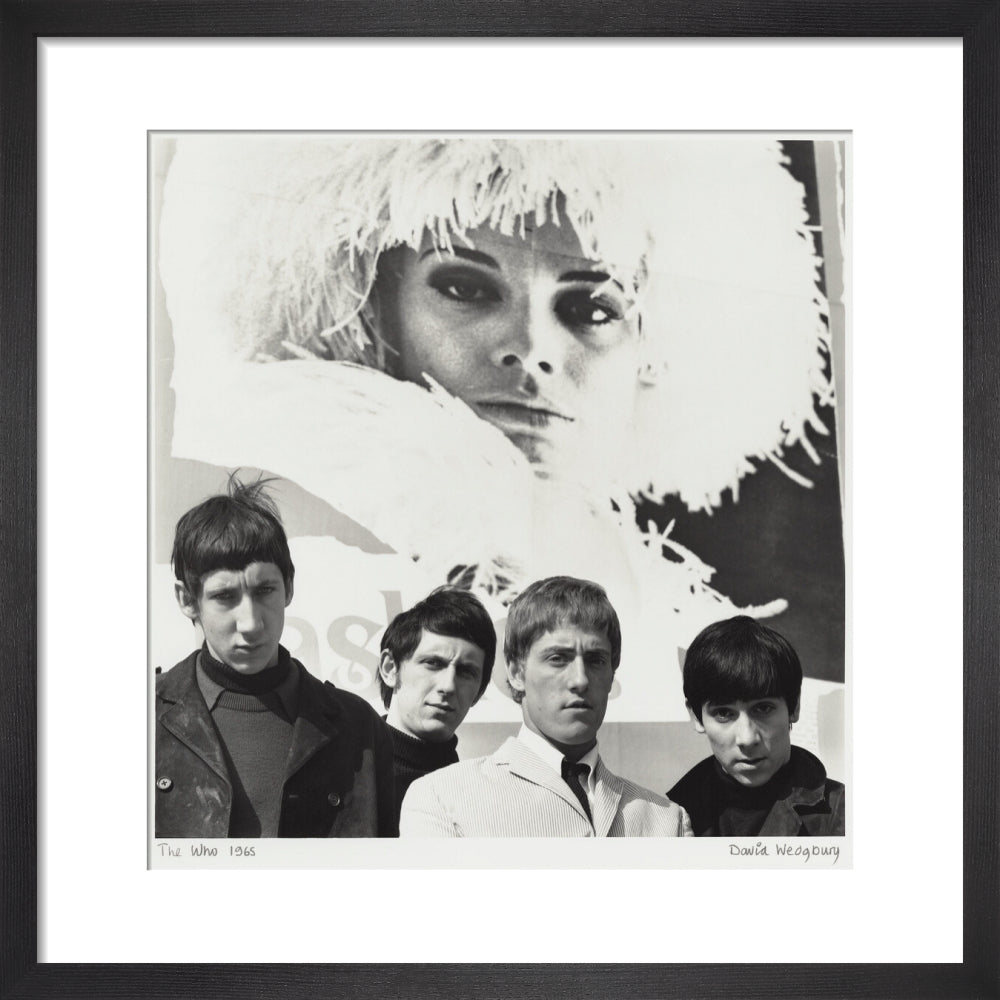 The who (pete townshend; john entwistle; roger daltrey; keith moon) portrait print (art print, small, black frame)