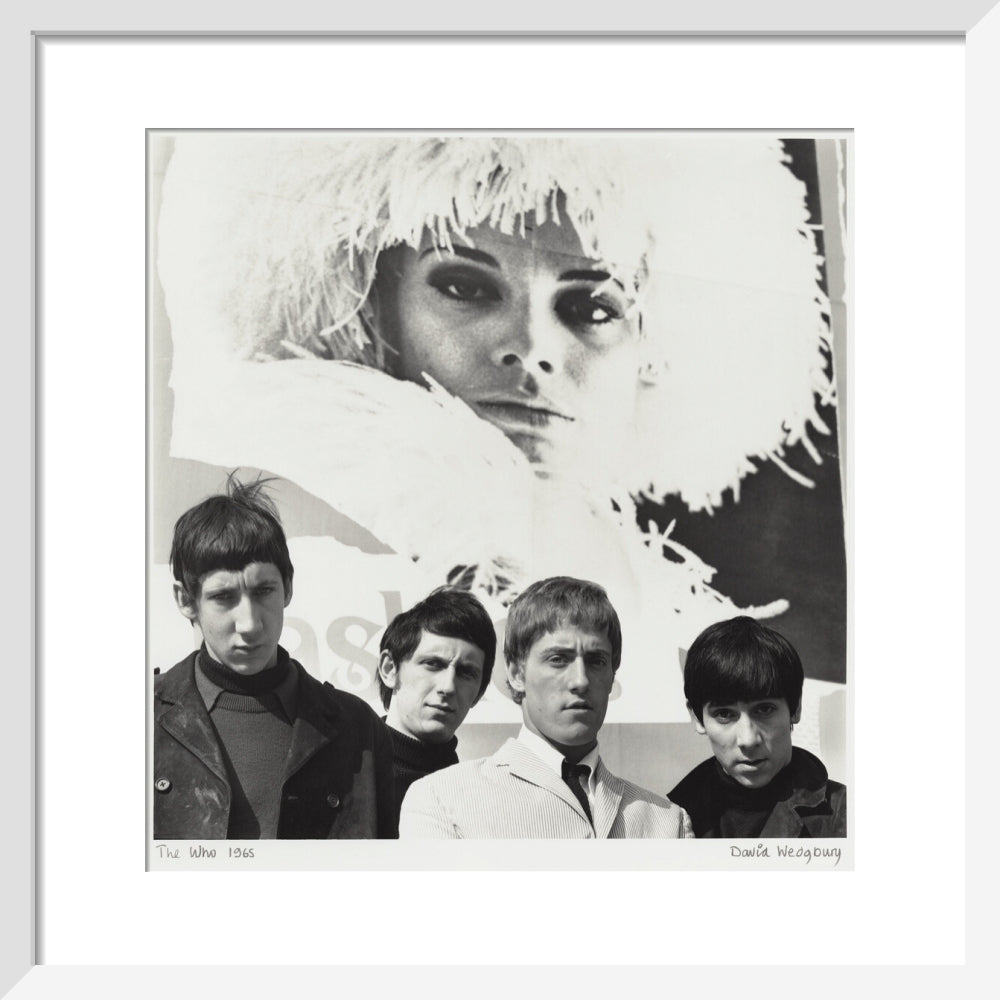 The who (pete townshend; john entwistle; roger daltrey; keith moon) portrait print (art print, small, white frame)