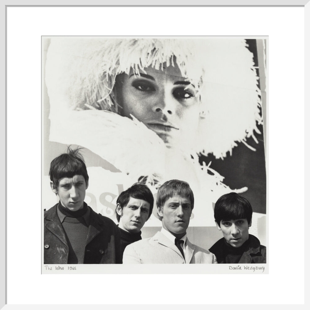 The who (pete townshend; john entwistle; roger daltrey; keith moon) portrait print (art print, large, white frame)