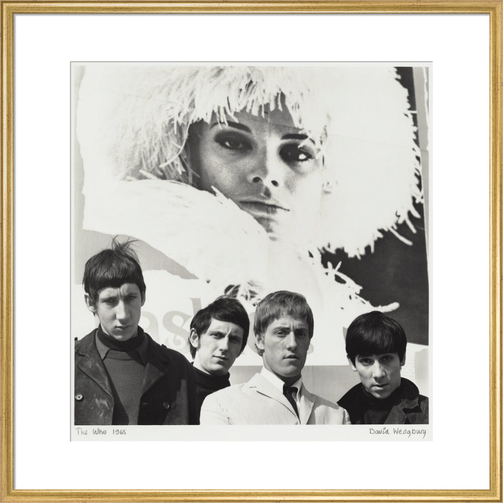 The who (pete townshend; john entwistle; roger daltrey; keith moon) portrait print (art print, large, gold frame)