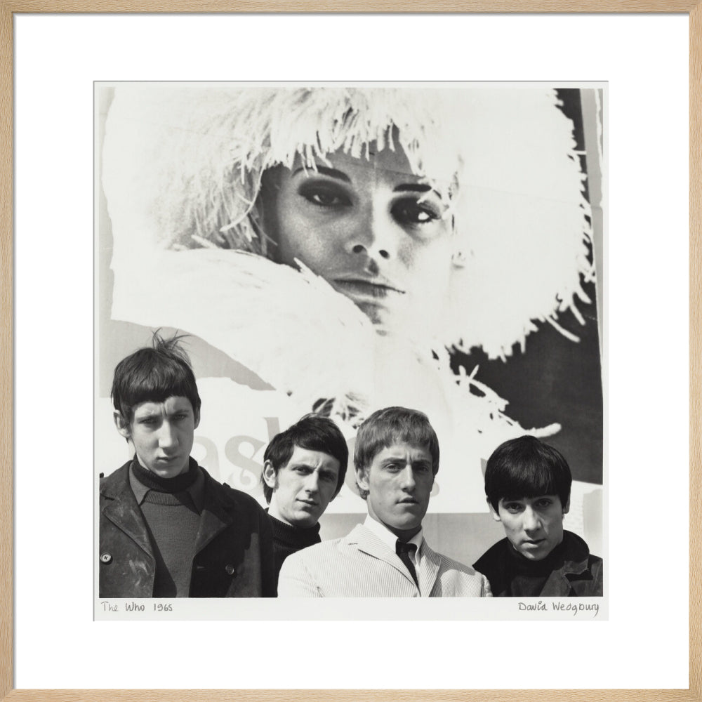 The who (pete townshend; john entwistle; roger daltrey; keith moon) portrait print (art print, large, natural frame)
