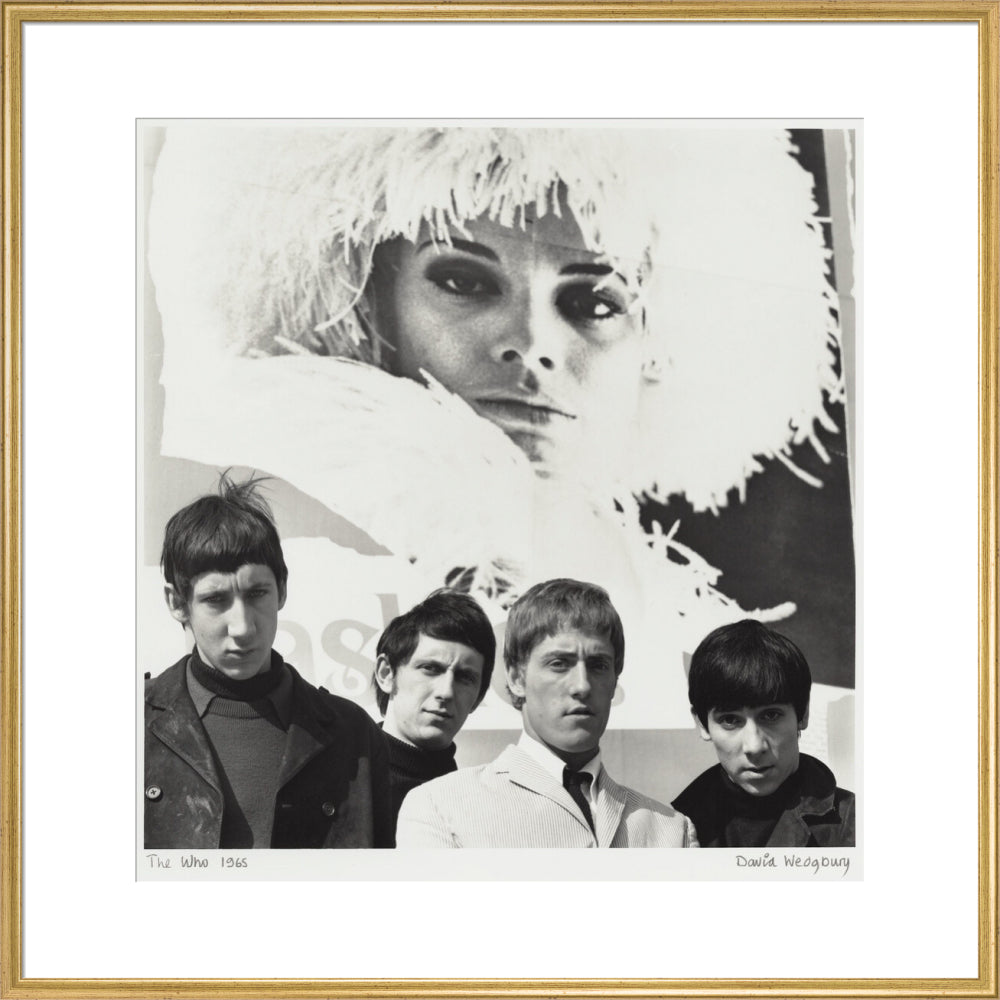 The who (pete townshend; john entwistle; roger daltrey; keith moon) portrait print (art print, extra large, gold frame)
