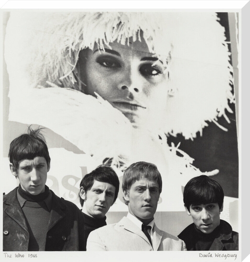 The who (pete townshend; john entwistle; roger daltrey; keith moon) portrait print (stretched canvas, large, no frame)