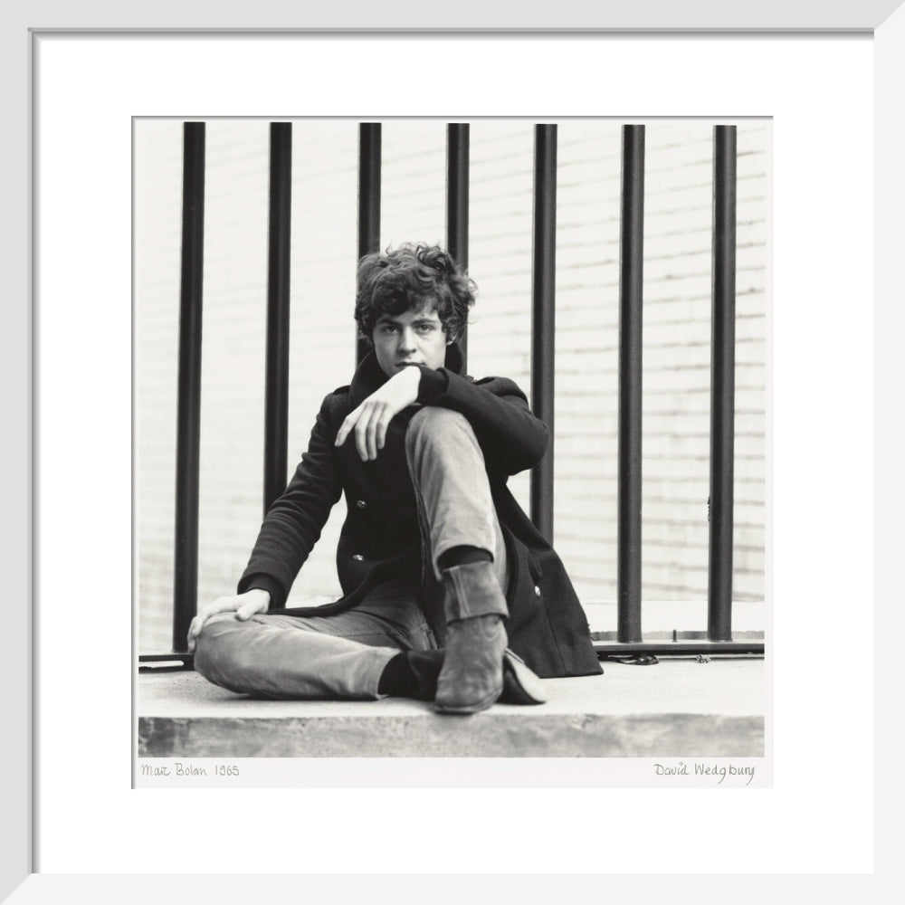 Marc bolan portrait print (art print, small, white frame)