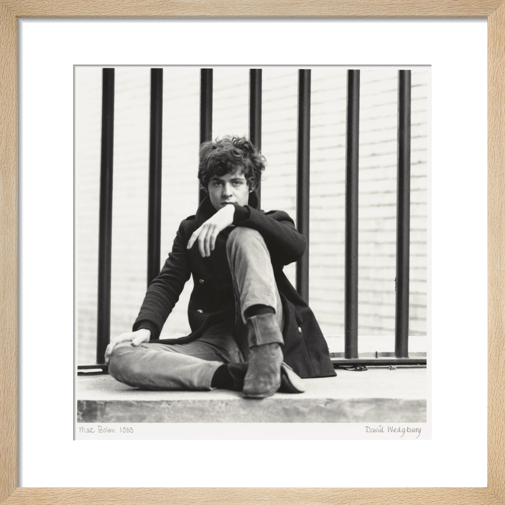 Marc bolan portrait print (art print, small, natural frame)